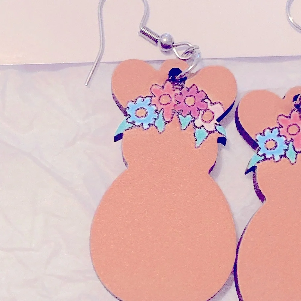 Easter Earrings Wood Acrylic Stainless Earwires NEW
